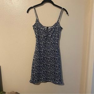 Navy blue floral mini Bodycon dress